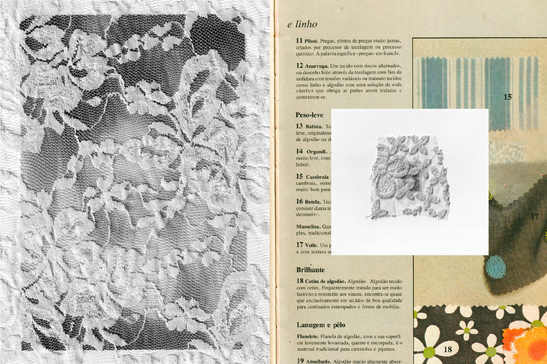 Colagem com retratos e papéis antigos